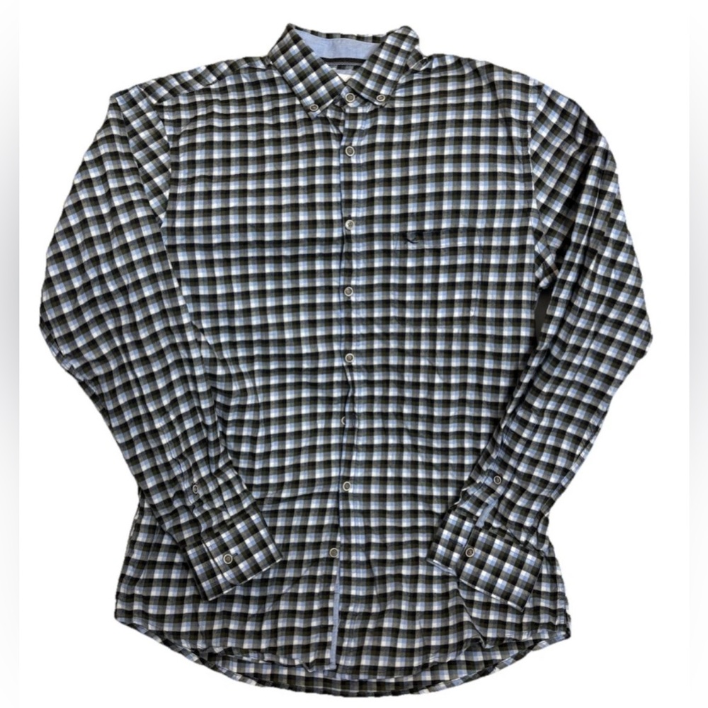 Brax Feel Good Shirt Mens M Plaid Cosy Light Flannel Button Down